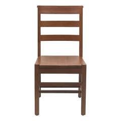 Traditional chair wood seat bent leg, front view