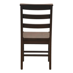 Traditional chair wood seat bent leg, rear view