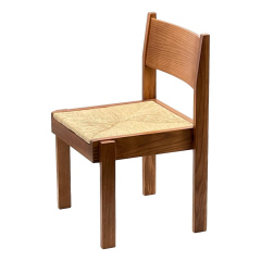 Solid wood back rush seat side view