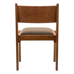 Solid wood back upholstered seat rear view