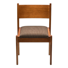 Solid wood back upholstered seat side view