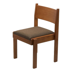 Solid wood back upholstered seat side view