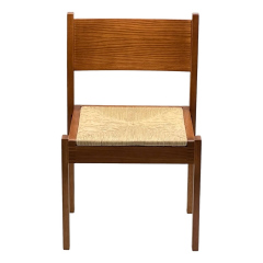 Solid wood back upholstered seat front view